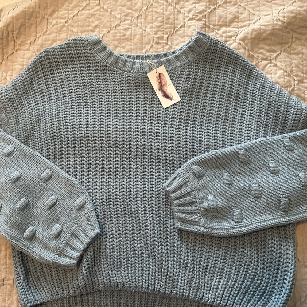 Blue Knit Women's Sweater